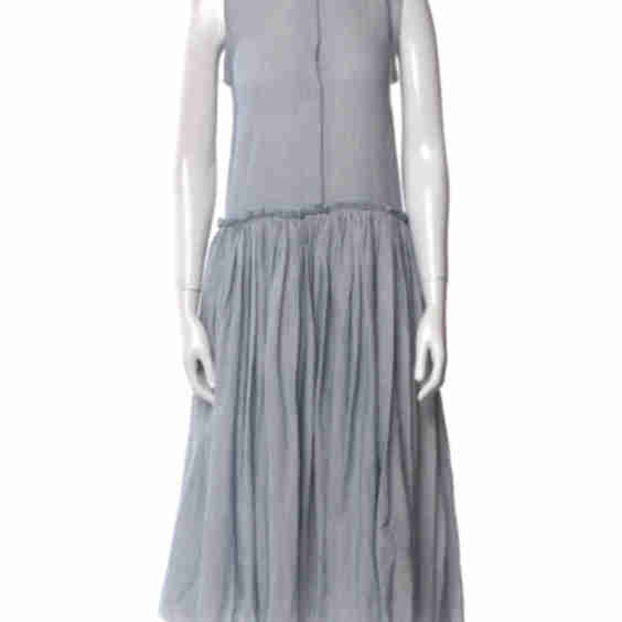 Crew Neck Midi Length Dress