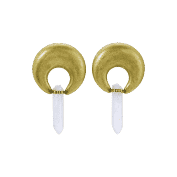 Quartz Horn Earrings