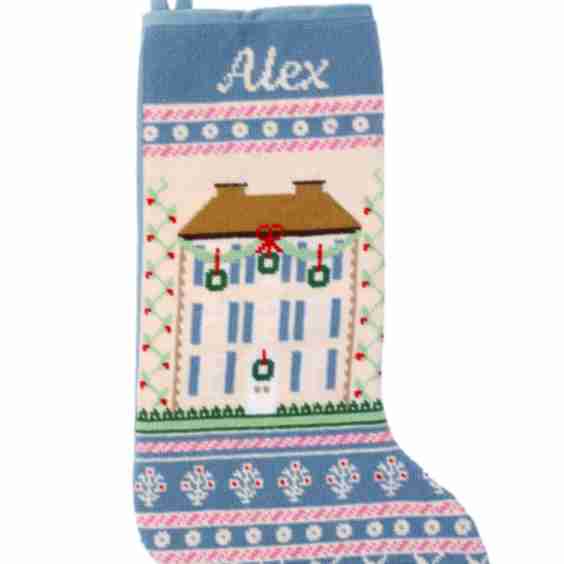 Needlepoint House Stocking