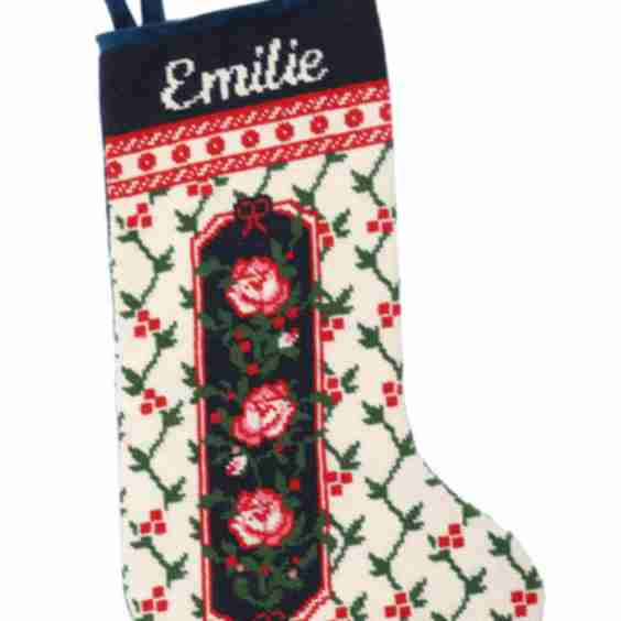 Needlepoint Rose Stocking