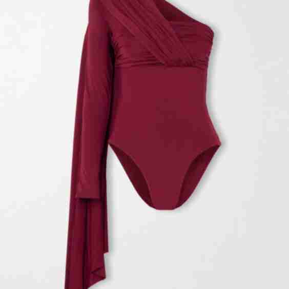 Vionnet draped one-shoulder stretch-jersey bodysuit
