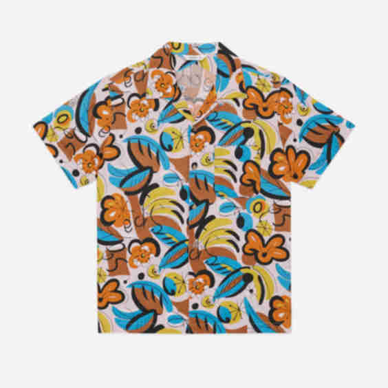 Vacation Shirt Tropical Print 