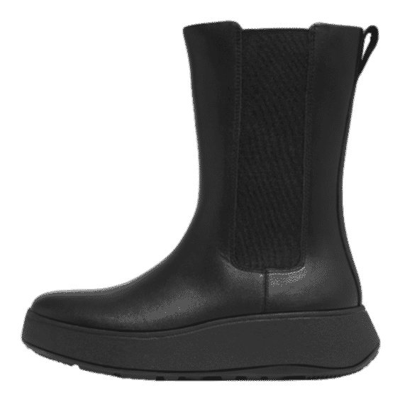 F-MODE Leather Flatform High Chelsea Boots