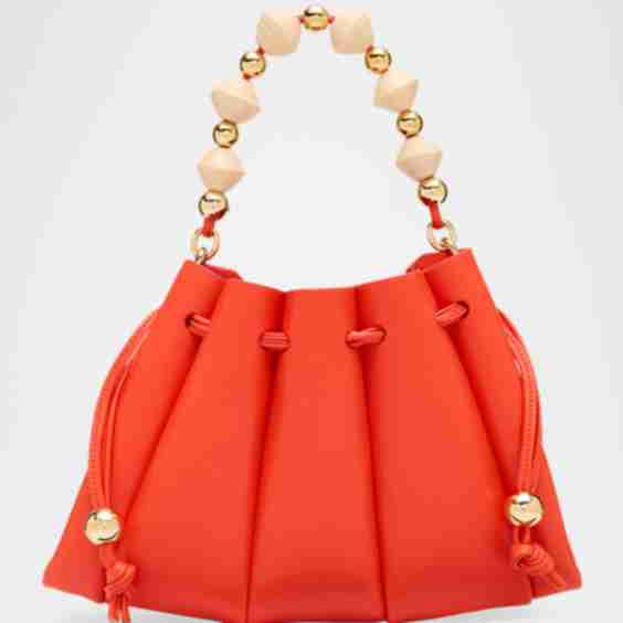 Dafne Beaded Vegan Fabric Top-Handle Bag
