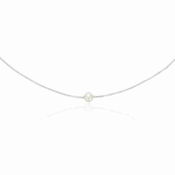 Silver Single Pearl Choker