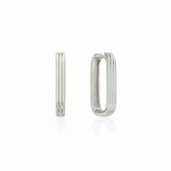 Large Ribbed Hoop Earrings