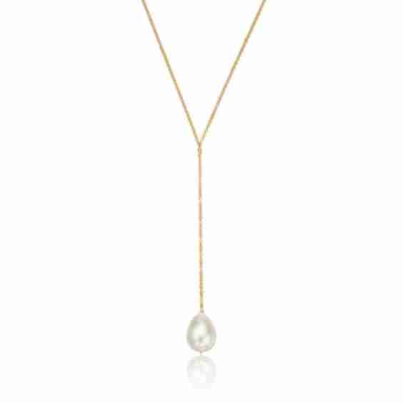 Large Pearl Lariat Necklace