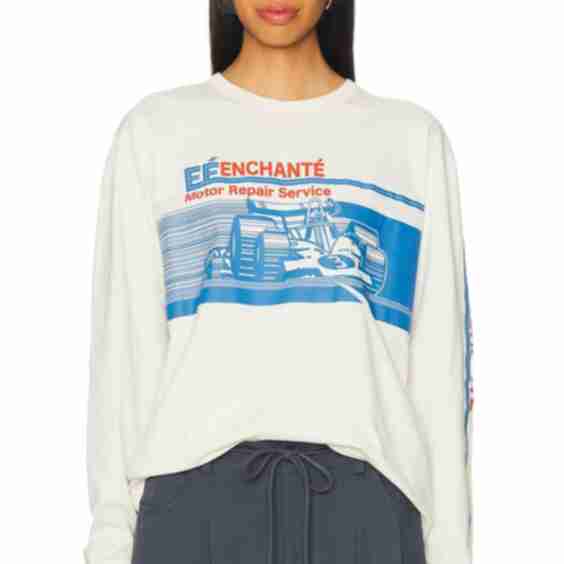 Contrast Racecar Long Sleeve Top
