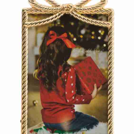 Metallic Bow Table Top Picture Frame