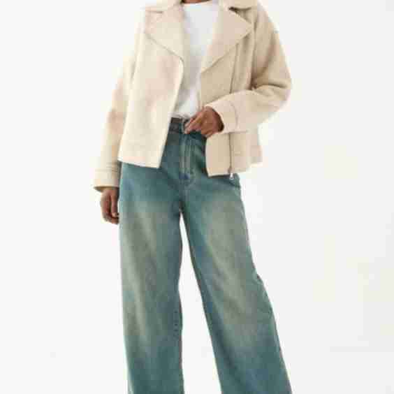 Wool Look Biker Jacket