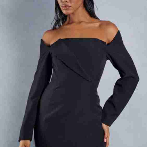 Structured Off Shoulder Mini Dress