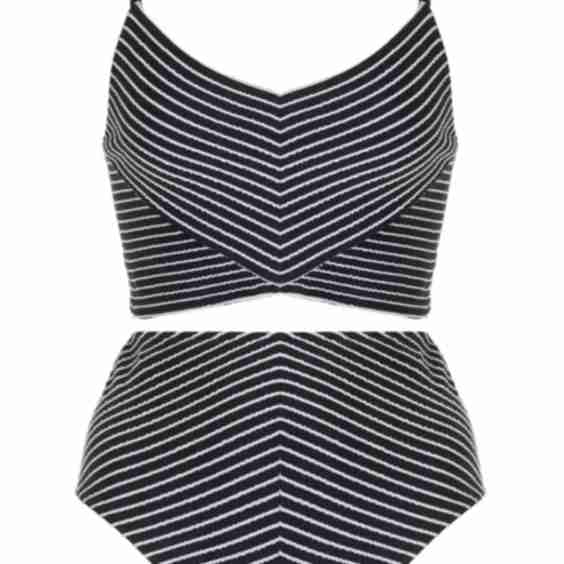 Chloe Striped High-Waist Bikini Set
