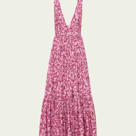 Floral Tiered Plunge Maxi Dress