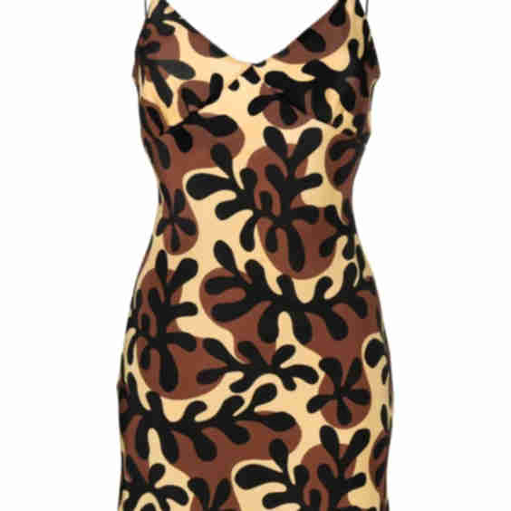 Mojave-Print Low-Back Silk Slip Dress