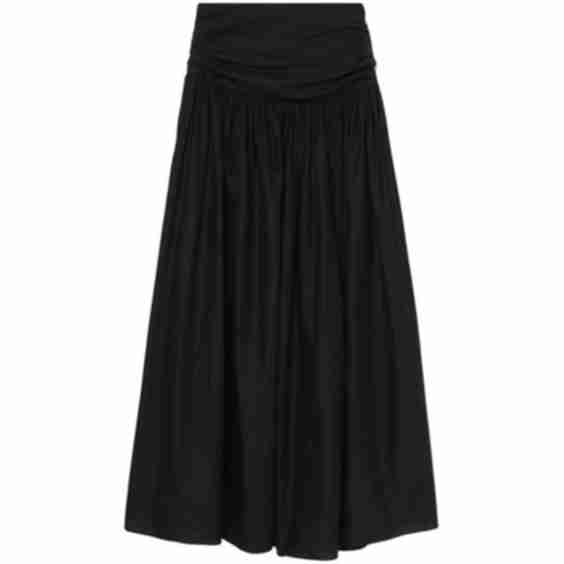 High-Waisted Cotton Maxi Skirt