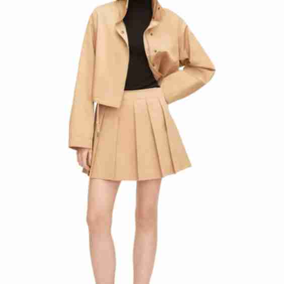 Military Cotton Mini Skirt