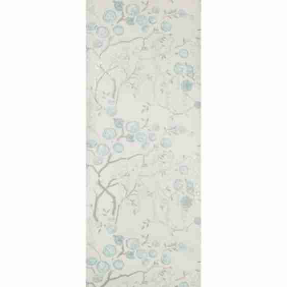 Peony Tree Aqua Wallpaper