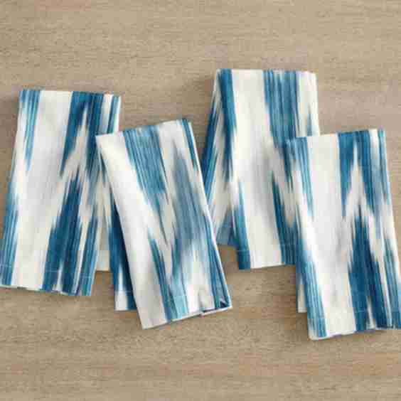 Kravet Ikat Cotton/Linen Napkins, Set of 4