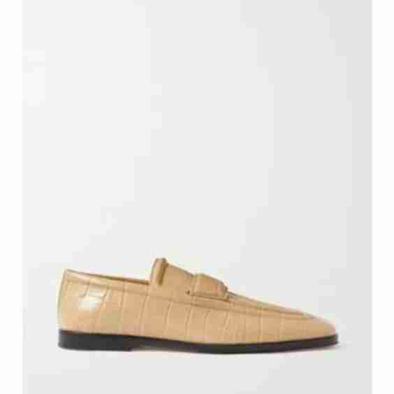 Croc-Effect Leather Loafers
