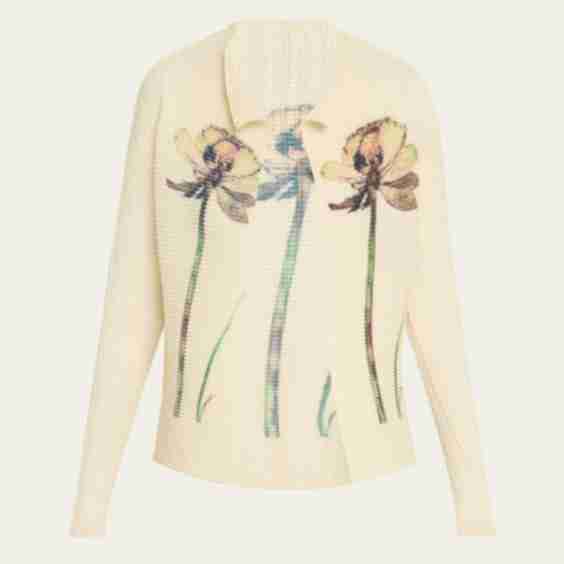 Pressed Flora Pleats Cardigan