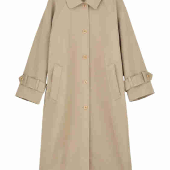 Raglan-Sleeve Button Coat