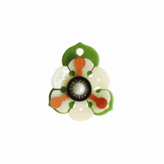Handmade Acrylic Brooch Flower Leaf
