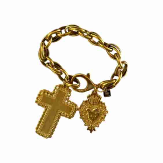 Gioia Cross & Heart Bracelet