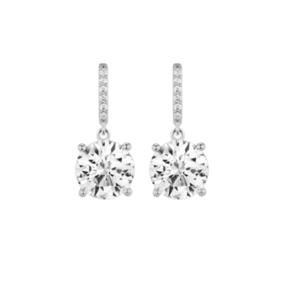 4 Carat Solitaire Drop Earrings