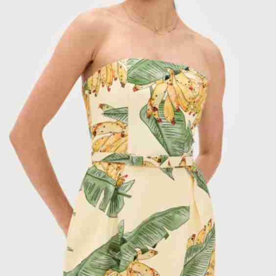Strapless Dress In Paradise Print