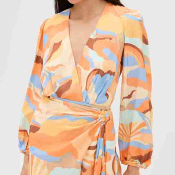  Dress In Sunset Print
