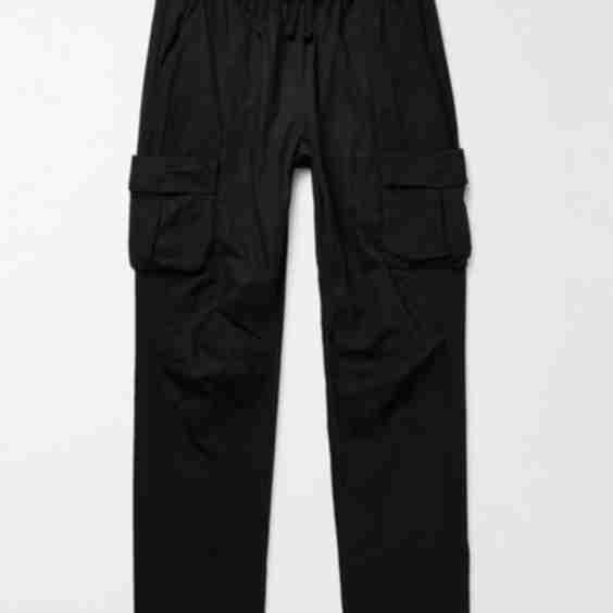 Straight Leg Sateen Drawstring Cargo Trousers