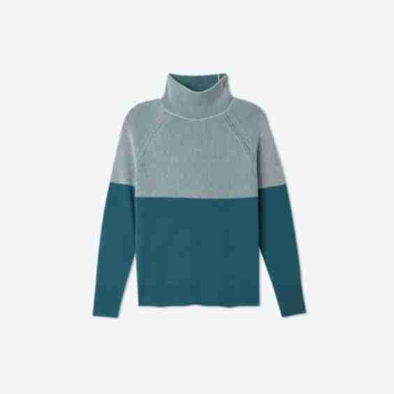 The Luxe Cashmere Blend Two-Tone Sweater