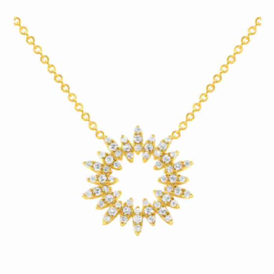 Sun Diamond Necklace 14k