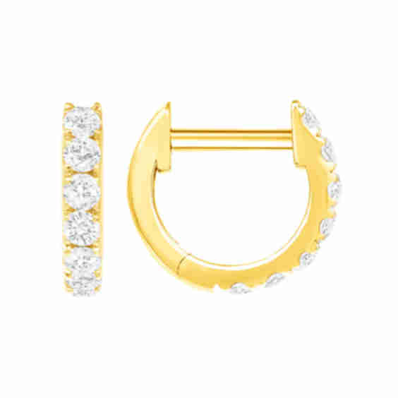 Mini Chunky Diamond Huggie 14K