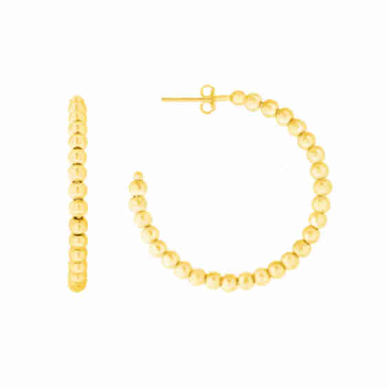 4 Mm Beaded Hoop Earrings