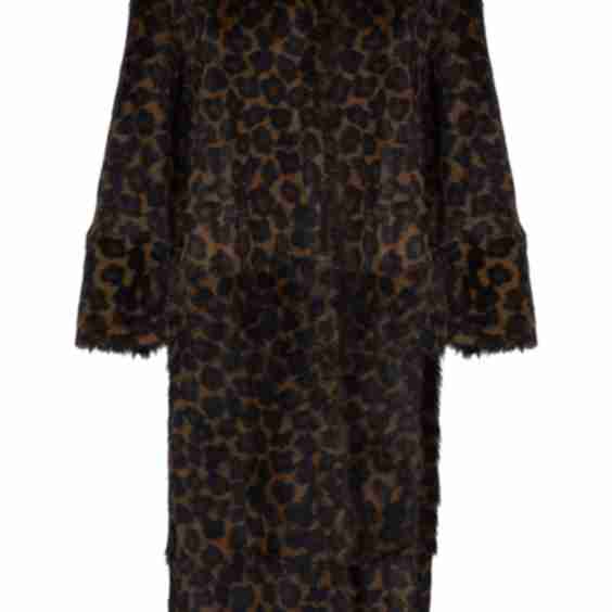 Leopard-Print Shearling Coat