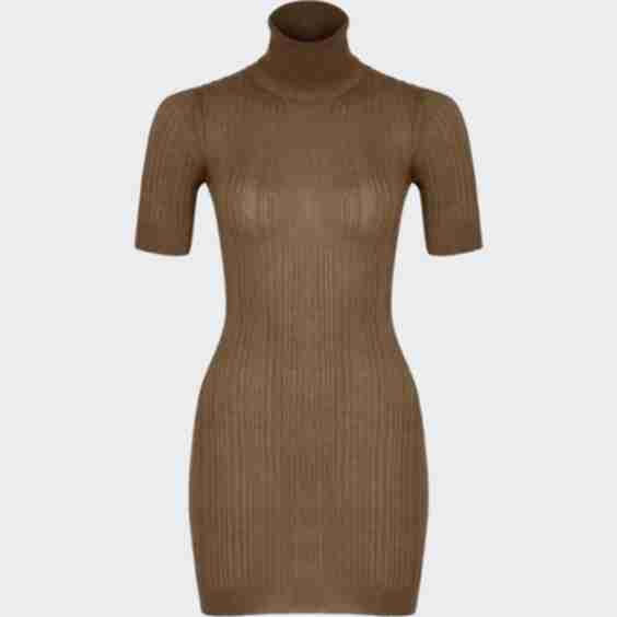 Glitter Tube Mini Dress Dark Gold