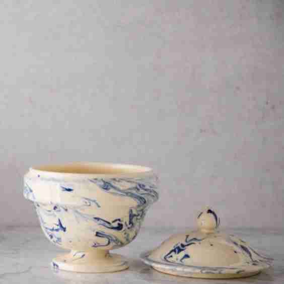Tureen with Blue Marble Glaze