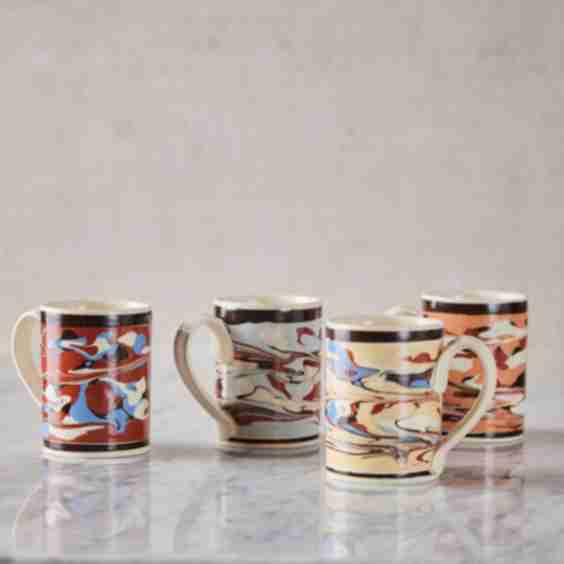 Set Of Four Marbleware Mugs 