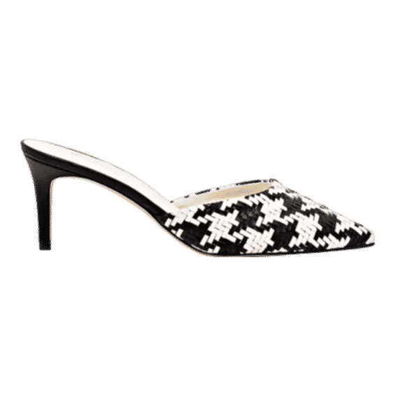 Ivy 75MM Pied De Poule Apple Skin Mules