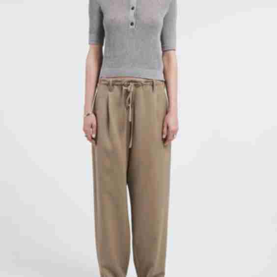 Pearl Button Drawstring Trouser