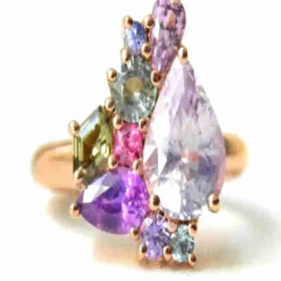 Lavender Sapphire Cluster Ring