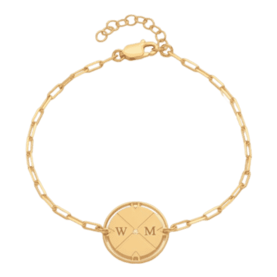Engraved Compass Bracelet 