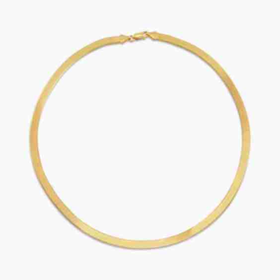 Herringbone Engraved Slim Chain Necklace