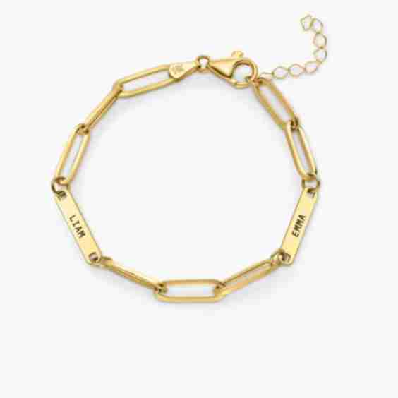 Ivy Name Paperclip Chain Bracelet