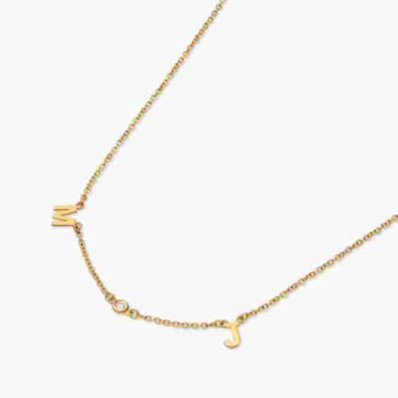 Inez Initial Necklace with Diamonds