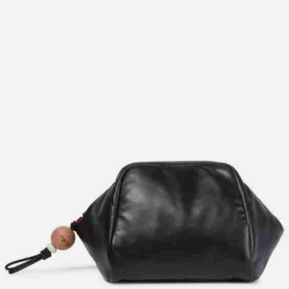 Puffy Pouch Small Leather Clutch