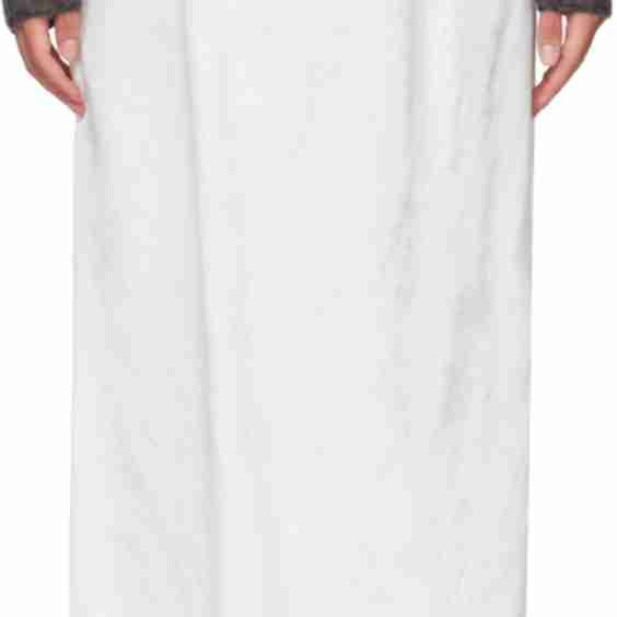 White Flower Jacquard Midi Skirt