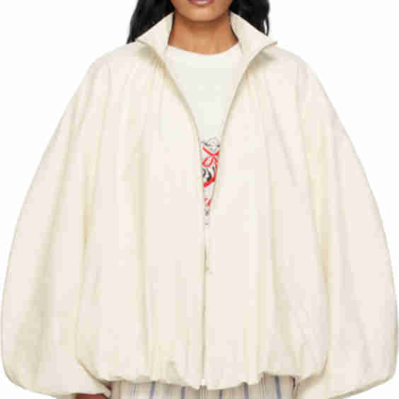White Utility Balloon Jacket