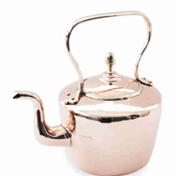 Antique English Copper Oval Tea Kettle, Mid 19th Century